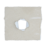 A piece of paper is torn with a hole on transparent background png file