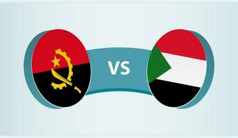 Angola versus Sudan, team sports competition concept. vector