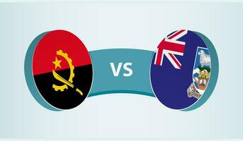 Angola versus Falkland Islands, team sports competition concept. vector