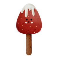 kawaii hand- getrokken schattig aardbei waterverf png