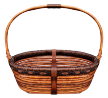 Brown wooden basket png