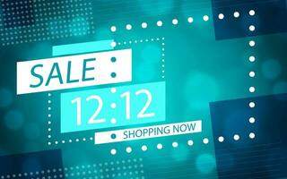 12.12 Shopping day sale poster or flyer design on color background vector