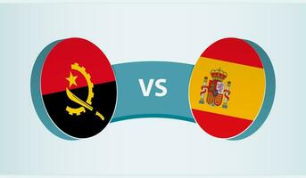 angola versus España, equipo Deportes competencia concepto. vector