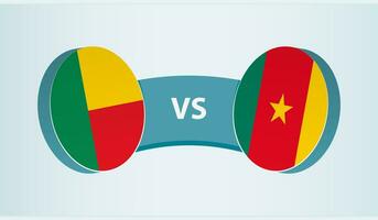 benin versus Camerún, equipo Deportes competencia concepto. vector