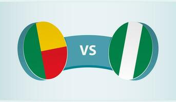 benin versus Nigeria, equipo Deportes competencia concepto. vector