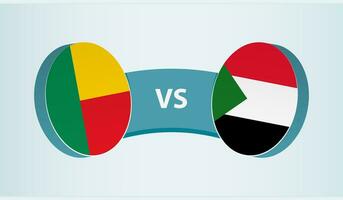 Benin versus Sudan, team sports competition concept. vector