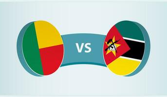 benin versus Mozambique, equipo Deportes competencia concepto. vector