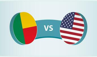 Benin versus USA, team sports competition concept. vector