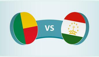 Benin versus Tajikistan, team sports competition concept. vector