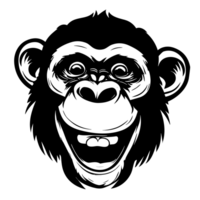 chimpancé rostro, retrato salvaje animal, zoo icono, ai generativo png