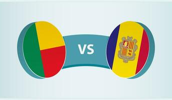 benin versus andorra, equipo Deportes competencia concepto. vector