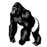 Gorilla, cute adult Gorilla big mammal cartoon animal design, AI Generative png