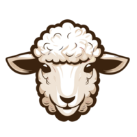 Sheep face transparent background, AI Generative png