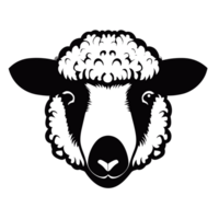 Black and white sheep transparent background, AI Generative png