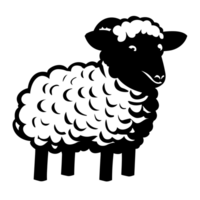 sheep, black and white sheep transparent background, AI Generative png