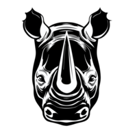 Rhino head portrait. Rhinoceros wild animal. AI Generative png