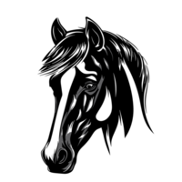 Horse head transparent background, AI Generative png