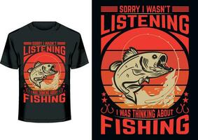 Good day fishing solves problems print ready vector template t-shirt design