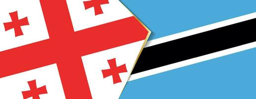 Georgia and Botswana flags, two vector flags.