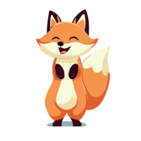 Fox,Cute cartoon fox. Funny red fox. Emotion little animal. Cartoon animal character design. AI Generative png