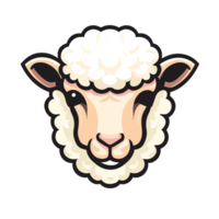 Sheep face transparent background, AI Generative png