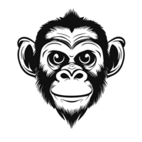 Monkey logo icon illustration transparent background, AI Generative png