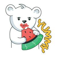 Trendy Eating Watermelon vector