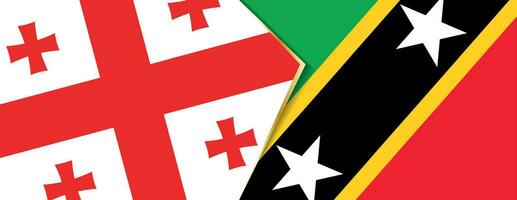 Georgia and Saint Kitts and Nevis flags, two vector flags.