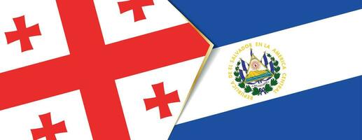 Georgia and El Salvador flags, two vector flags.