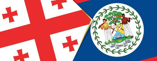 Georgia and Belize flags, two vector flags.