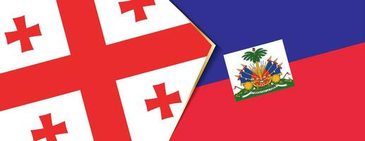 Georgia and Haiti flags, two vector flags.