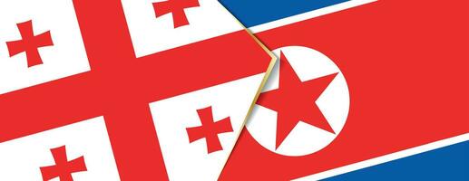 Georgia and North Korea flags, two vector flags.