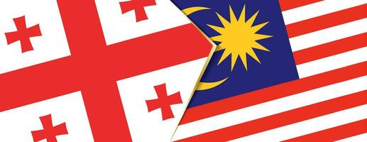 Georgia and Malaysia flags, two vector flags.