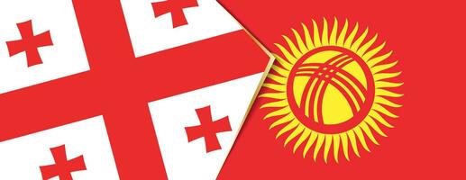 Georgia and Kyrgyzstan flags, two vector flags.