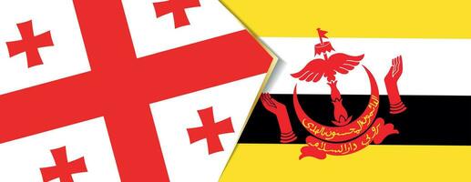 Georgia and Brunei flags, two vector flags.
