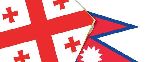 Georgia y Nepal banderas, dos vector banderas