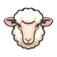 Sheep face transparent background, AI Generative png