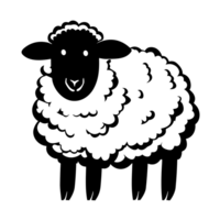 Schaf, schwarz und Weiß Schaf transparent Hintergrund, ai generativ png