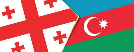 Georgia y azerbaiyán banderas, dos vector banderas