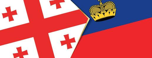 Georgia and Liechtenstein flags, two vector flags.