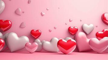 Design element for Happy Valentine Day, Romantic background, Generative AI illustration photo