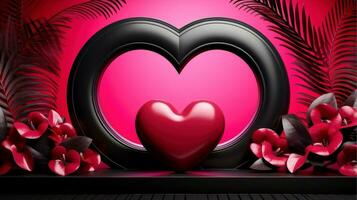 Design element for Happy Valentine Day, Romantic background, Generative AI illustration photo