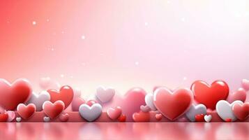 Design element for Happy Valentine Day, Romantic background, Generative AI illustration photo