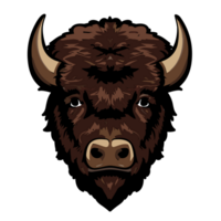 Bison Head Mascot Design, American Buffalo, AI Generative png