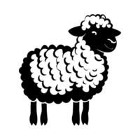 ovelha, Preto e branco ovelha transparente fundo, ai generativo png