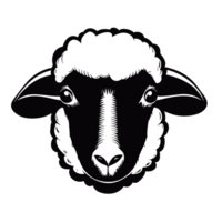 Black and white sheep transparent background, AI Generative png