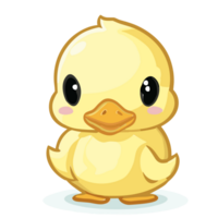 duck and duckling. Cute baby duck walking in row. Cartoon illustration, AI Generative png