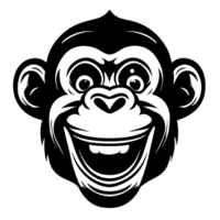 chimpancé rostro, retrato salvaje animal, zoo icono, ai generativo png