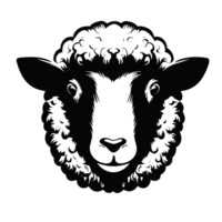 Black and white sheep transparent background, AI Generative png