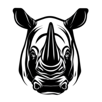 Rhino head portrait. Rhinoceros wild animal. AI Generative png